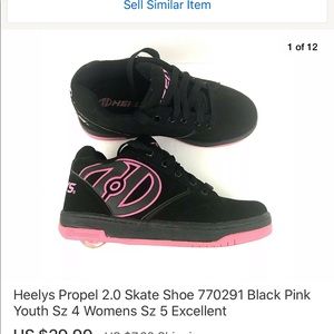 Heelys Propel 2.0 Skate Shoe 770291 Black Pink